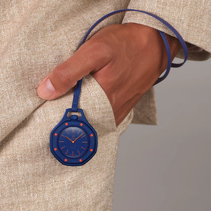 Cordon en cuir + anneau en biocéramique pour montre de poche Swatch Royal Pop, support de pendentif à accrocher au cou, cuir de veau de qualité supérieure avec surpiqûres