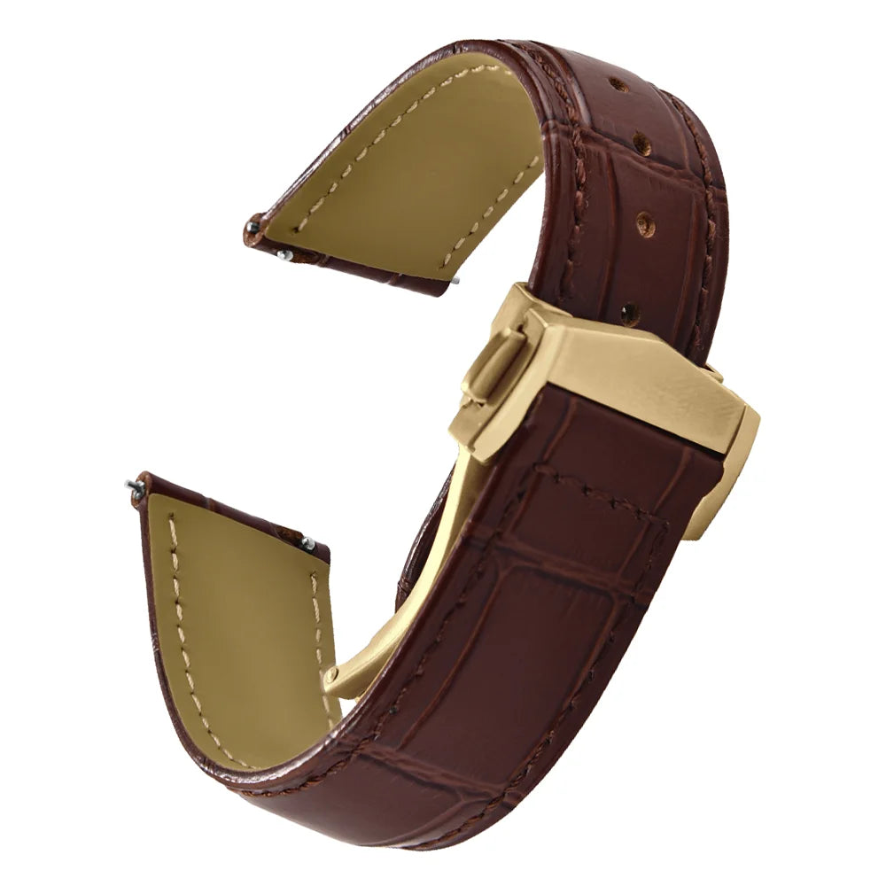 Bracelet en cuir d'origine pour montre Omega Speed Seamaster, 19mm, 20mm, 21mm, 22mm, fermoir déployant, bracelet en cuir à dégagement rapide en bambou pour hommes