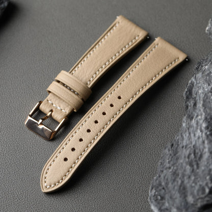 High-End French Goatskin Leather Strap 18 19 20 21 22MM Teal Quick Release, Soft Strap Compatible with GT5 6 41mm 46mm Vintage