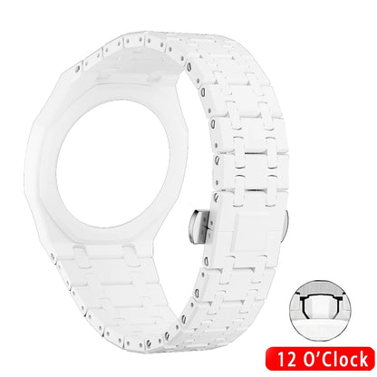 Ceramic case and bracelet for Swatch X AP Royal Pop, integrated modification accessories to transform a pocket watch into a wristwatch