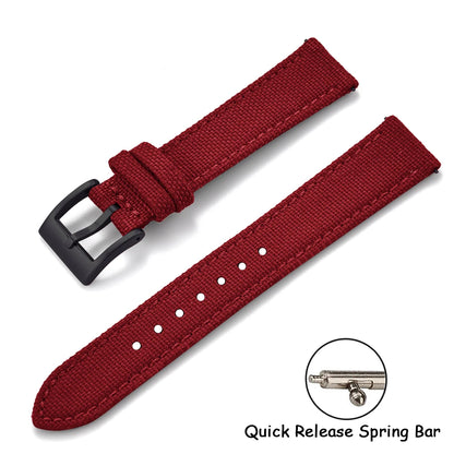 Per Cordura vela cinturino in pelle 18/20/22mm vela cinturini in nylon a sgancio rapido cintura in pelle per Omega Seiko