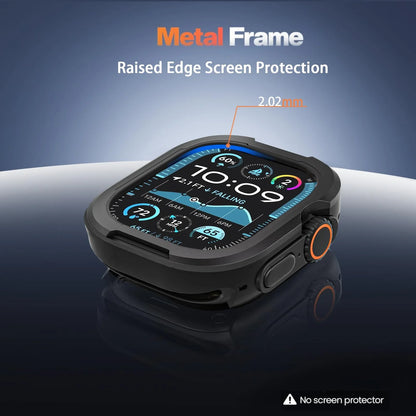 Étui en métal + TPU pour Apple Watch 49mm 45mm 44mm 40mm 41mm pour iWatch Series 10 9 8 7 6 5 4 SE Ultra 2 49mm