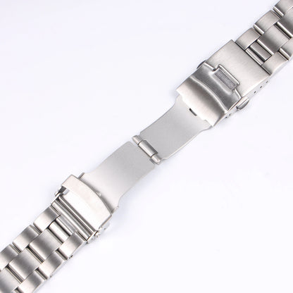 Cinturino per orologio in acciaio inossidabile spazzolato color argento da 22 mm, solido, per Seiko SKX007 SKX009 SRPA21 SRPC25 SRPA21 SRP777 con estremità curva