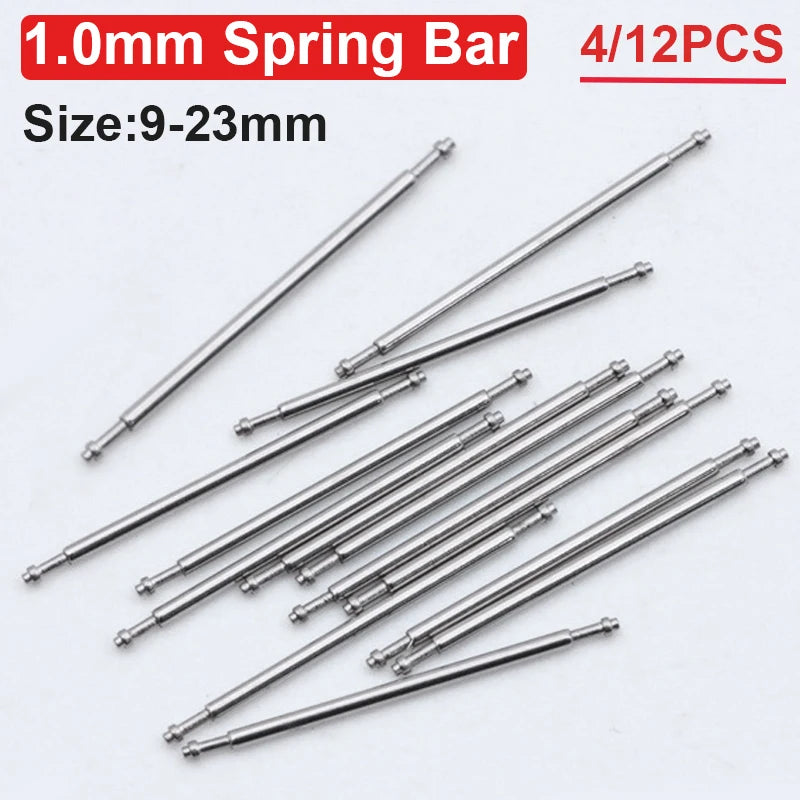 1.0mm bracelet de montre en acier inoxydable barre à ressort outil sangle lien broches outil de réparation 14mm 16mm 18mm 19mm 20mm 21mm 22mm broches en métal