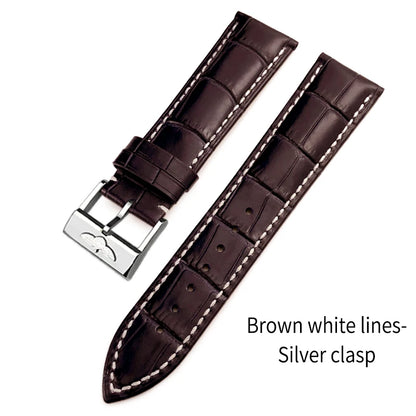 Bracelet de montre en cuir véritable 20mm 21mm 22mm pour Breitling Avenger Navitimer Chronomat Superocean Heritage Yellow Wolf