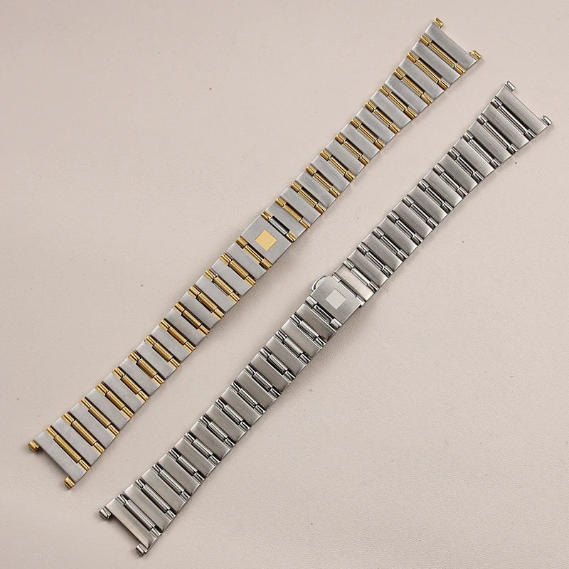 Bracelet de montre en acier inoxydable fin et solide, 22x14mm/16x11mm, boucle pliante, accessoires pour montre Omega Constellation