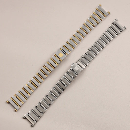 Cinturino per orologio in acciaio inossidabile sottile e resistente, 22x14 mm/16x11 mm, fibbia déployante, accessori per orologio Omega Constellation