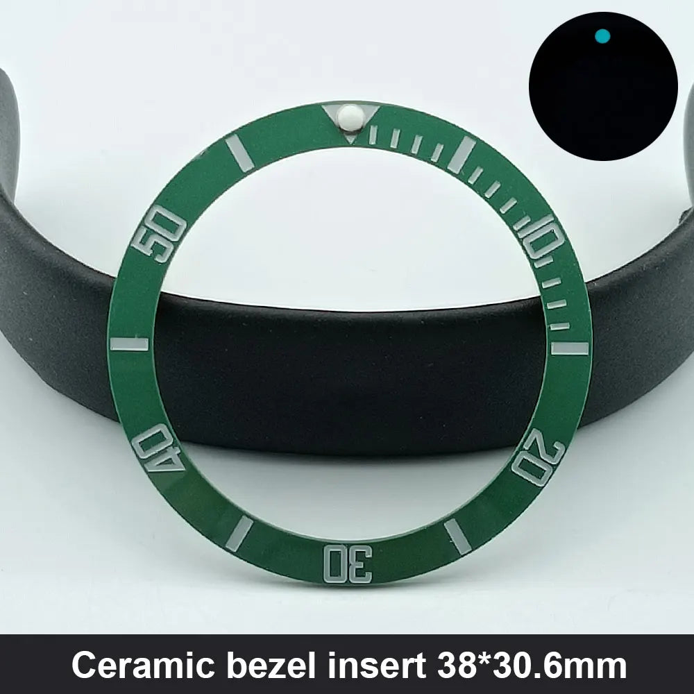 38mm x 30.6mm Sloped Ceramic Bezel GMT and Diving Watch Insert for 40mm Men's Watch Replacement Watch Bezel Inserts