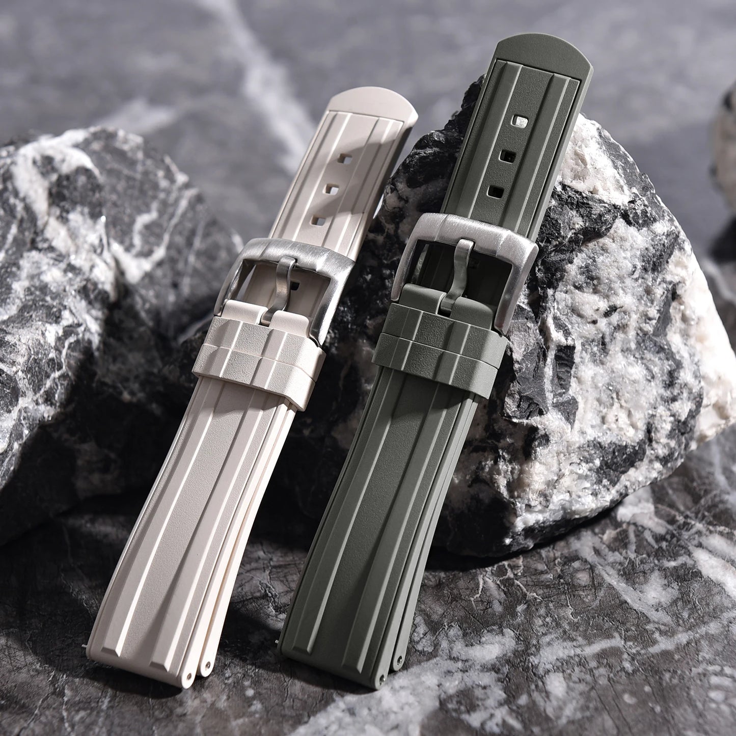 Cinturino in gomma HNBR con grana satinata, nuovo design, 20 mm 22 mm, funzione di bloccaggio originale, cinturino in gomma OSAND per immersioni a sgancio rapido