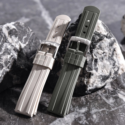 Cinturino in gomma HNBR con grana satinata, nuovo design, 20 mm 22 mm, funzione di bloccaggio originale, cinturino in gomma OSAND per immersioni a sgancio rapido