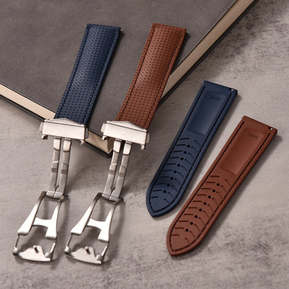 FKM Rubber Watch Strap, New Design, Quick Release, 20mm 22mm, Butterfly Buckle, Waterproof, Perfect Fit, Flat End, Universal Bands