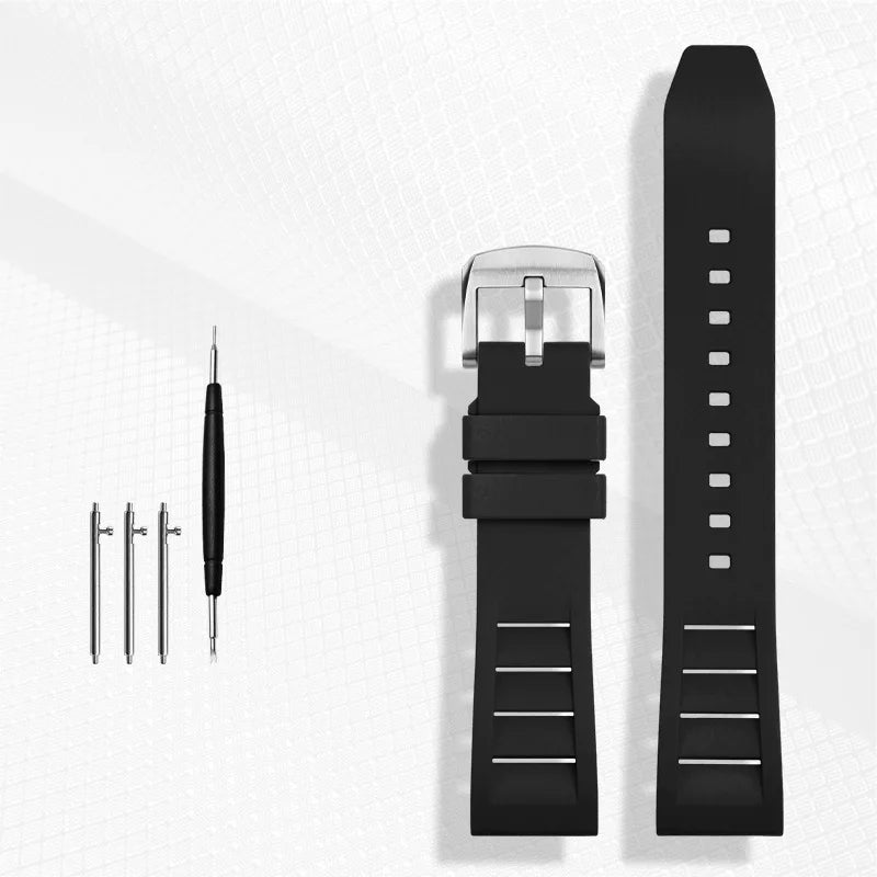 FKM bracelet de montre en caoutchouc fluoré 20mm 21mm 22mm 24mm pour breitling omega seiko casio mido bracelet de montre bracelet de montre de sport anti-poussière