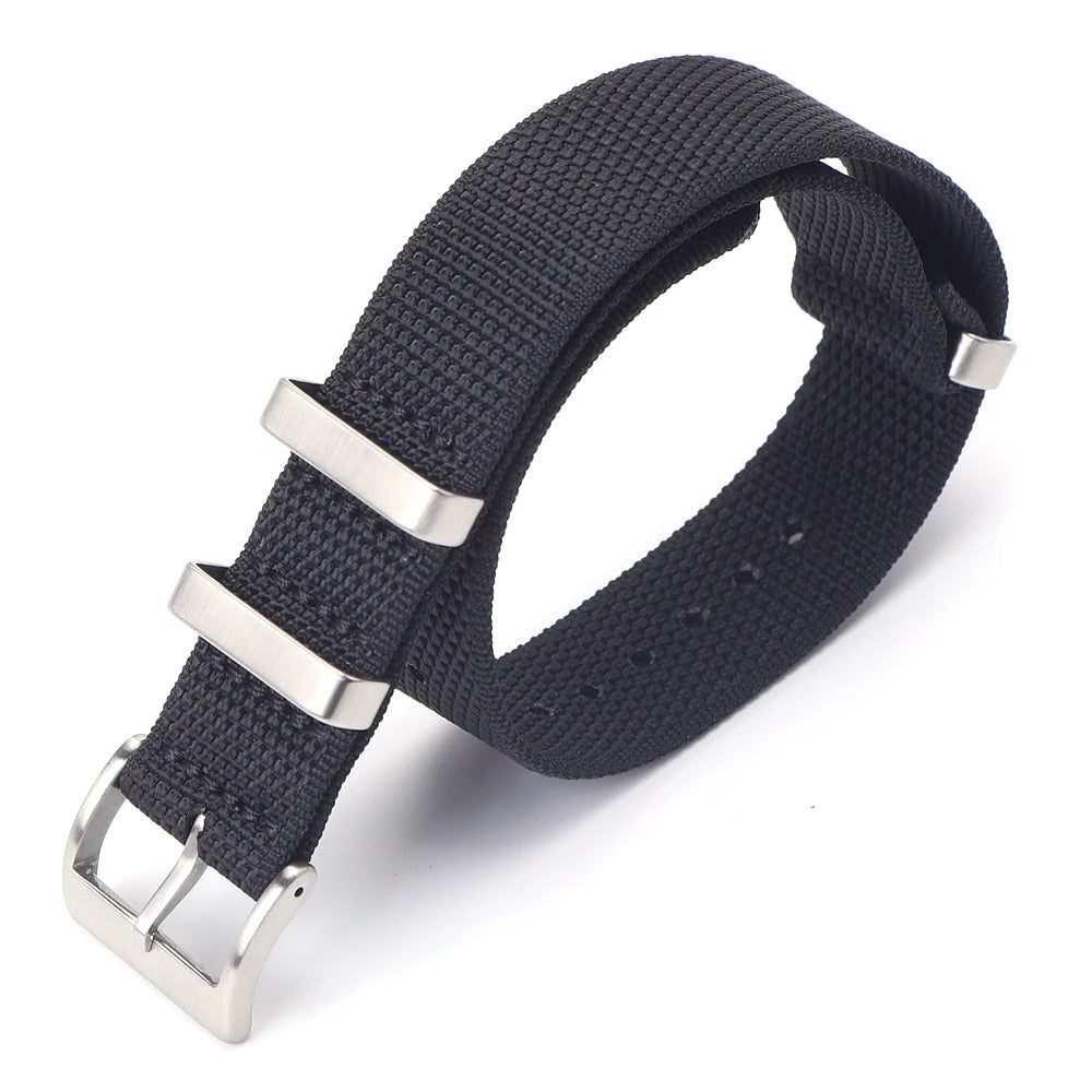 Cinturino per orologio in nylon intrecciato in tessuto resistente ad alta densità di alta qualità 20 mm 22 mm, cinturino per orologio sportivo in nylon morbido e spesso, accessori