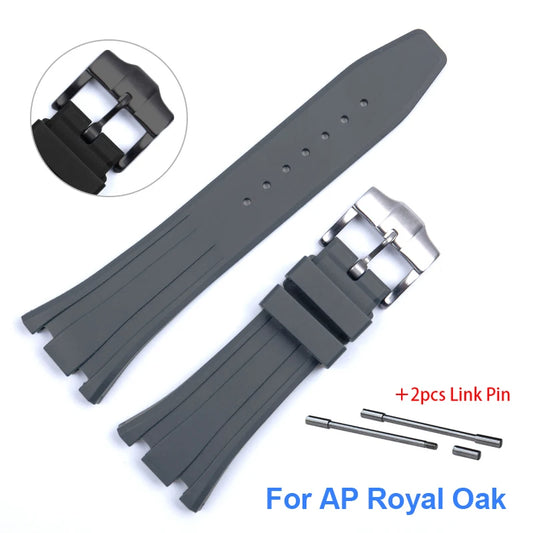 Bracelet en caoutchouc 26mm 27mm pour Bracelet de remplacement étanche AP Royal Oak pour Bracelet de montre en Silicone souple GA2100 GA-2110 avec goupille de liaison