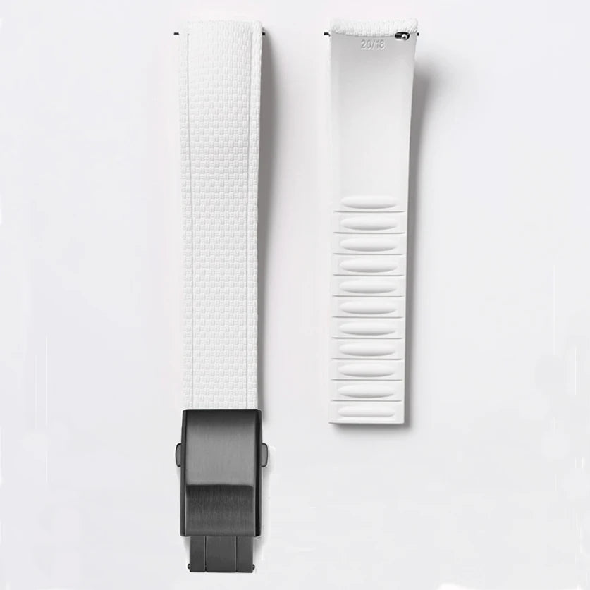 Bracelet de montre en caoutchouc fluoré FKM 18/19/20/21/22/24 mm avec boucle déployante universelle pour hommes, bracelet de remplacement CTS pour Seiko et Omega