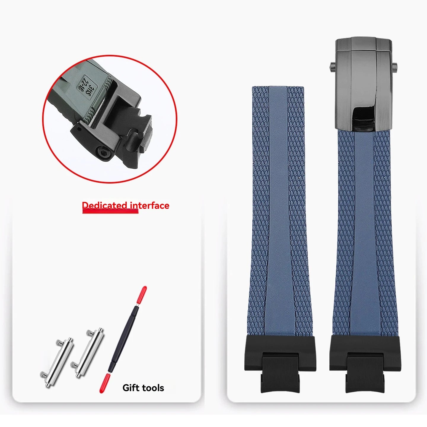 FKM rubber strap for Casio Steel Heart 4th generation 5657 GST-B400, men's quick-release modified fluororubber strap