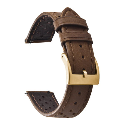 Universal Rally Leather Watch Strap - Quick Release