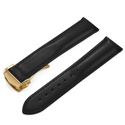 Cinturino in pelle bovina con fibbia pieghevole 19 20 21 22mm per Omega Seamaster, cinturino universale da uomo di alta qualità a sgancio rapido
