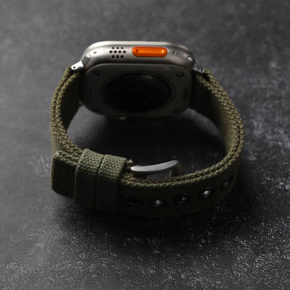 Cinturino doppio strato per Apple Watch Ultra 49MM 45MM 44MM, cinturino spesso verde nero stile robusto da uomo