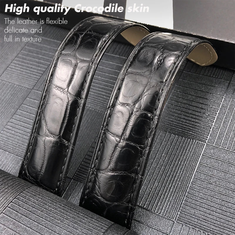 Bracelet de montre en cuir véritable pour Cartier Ballon Wiltshire u de Cartier, peau de crocodile, noir, marron, 14mm, 16mm, 18mm, 20mm, 22mm