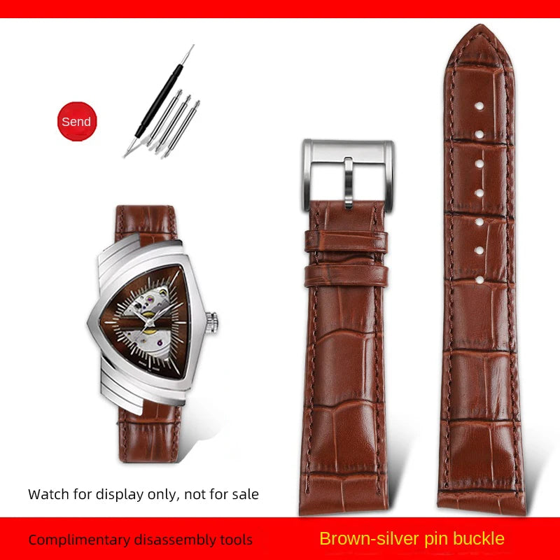 Men's personalized leather watch strap, watch band, custom accessory, Hamilton VENTURA Series, H24515551, H24515591, 21mm