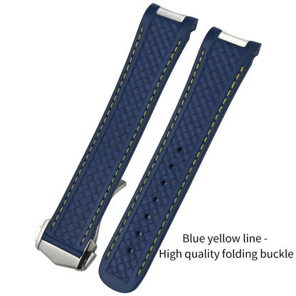 Bracelet de montre en caoutchouc fluoré FKM coloré de qualité supérieure, 19mm, 20mm, 21mm, pour Omega Seamaster 300 Aqua Terra AT150, bracelet de montre souple, outil