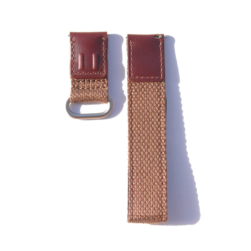 Men's Genuine Leather and Nylon Watch Strap, Quick Release, 20mm, 22mm
