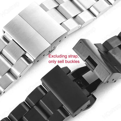 Butterfly clasp for watch straps, stainless steel buckle, double snap, watch accessories, 16mm, 18mm, 20mm, 22mm