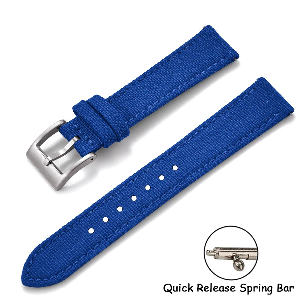 Per Cordura vela cinturino in pelle 18/20/22mm vela cinturini in nylon a sgancio rapido cintura in pelle per Omega Seiko