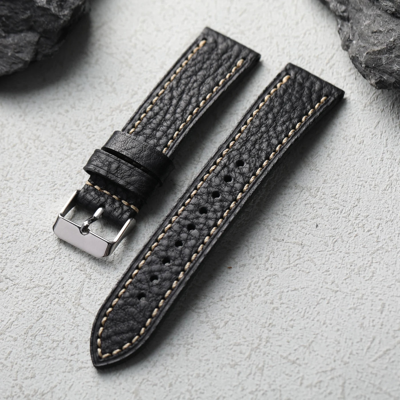 Cinturino in vera pelle italiana MBOX fatto a mano, cinturino da uomo in vera pelle marrone nera morbida non laminata da 18 20 22MM, cinturino per orologio in stile retrò