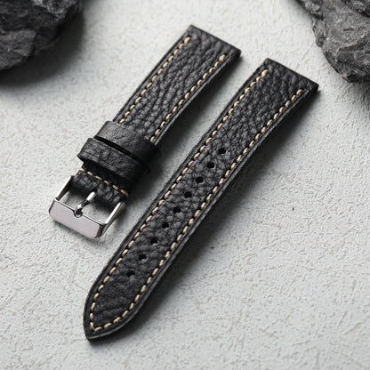 Cinturino in vera pelle italiana MBOX fatto a mano, cinturino da uomo in vera pelle marrone nera morbida non laminata da 18 20 22MM, cinturino per orologio in stile retrò