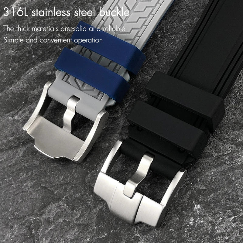 Bracelet de montre en caoutchouc à extrémités courbes de haute qualité, 24mm, pour DIESEL ON 57mm, surdimensionné, DZ7395, DZ7396, DZ7370, DZ7333, bracelet de montre pour hommes