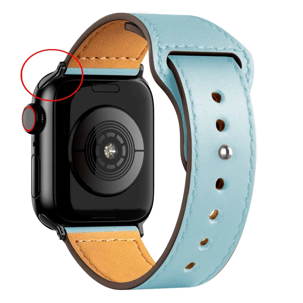 Cinturino in pelle per Apple Watch, Ultra 3, 49mm, 46mm/42mm, 41mm/45mm, 44mm, 40mm, iWatch serie 11 10 9 8 7 4 5 6 se