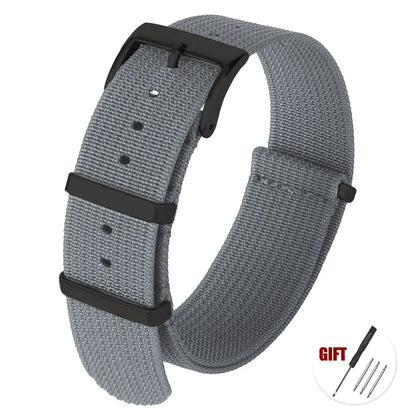 Cinturino per orologio in Nylon di alta qualità 20mm 22mm per orologio militare casual, fibbia nera, ricambio per cinturino sportivo militare, marrone, verde