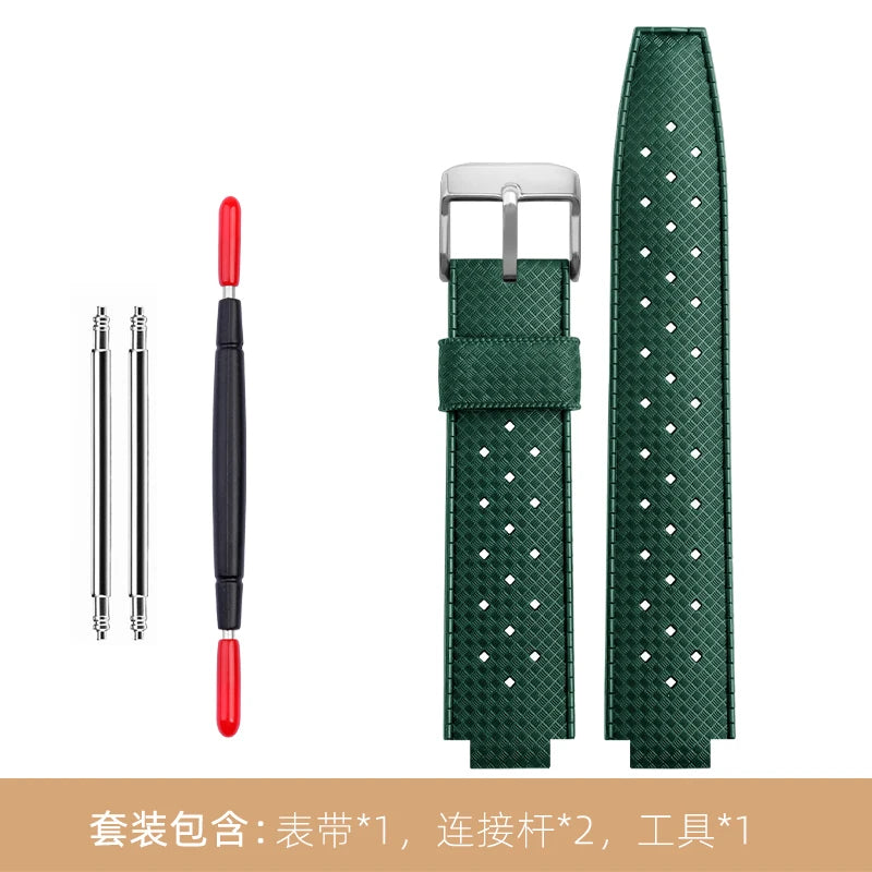 Cinturino in gomma per orologio LV, con apertura rialzata, Louis Vuitton, serie Tambour, Q1121, cinturino dedicato, uomo, donna, Q114k