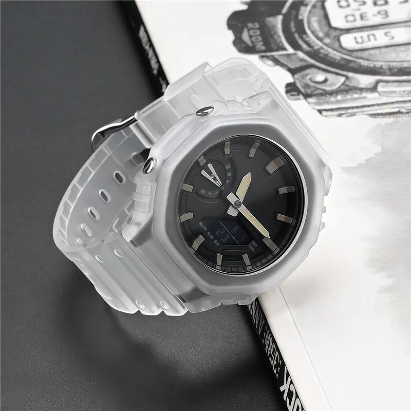 Bracelet de montre en résine pour Casio G-SHOCK GA-2100 GA-2110, Kit de modification de bracelet de montre en caoutchouc étanche pour hommes, avec outils