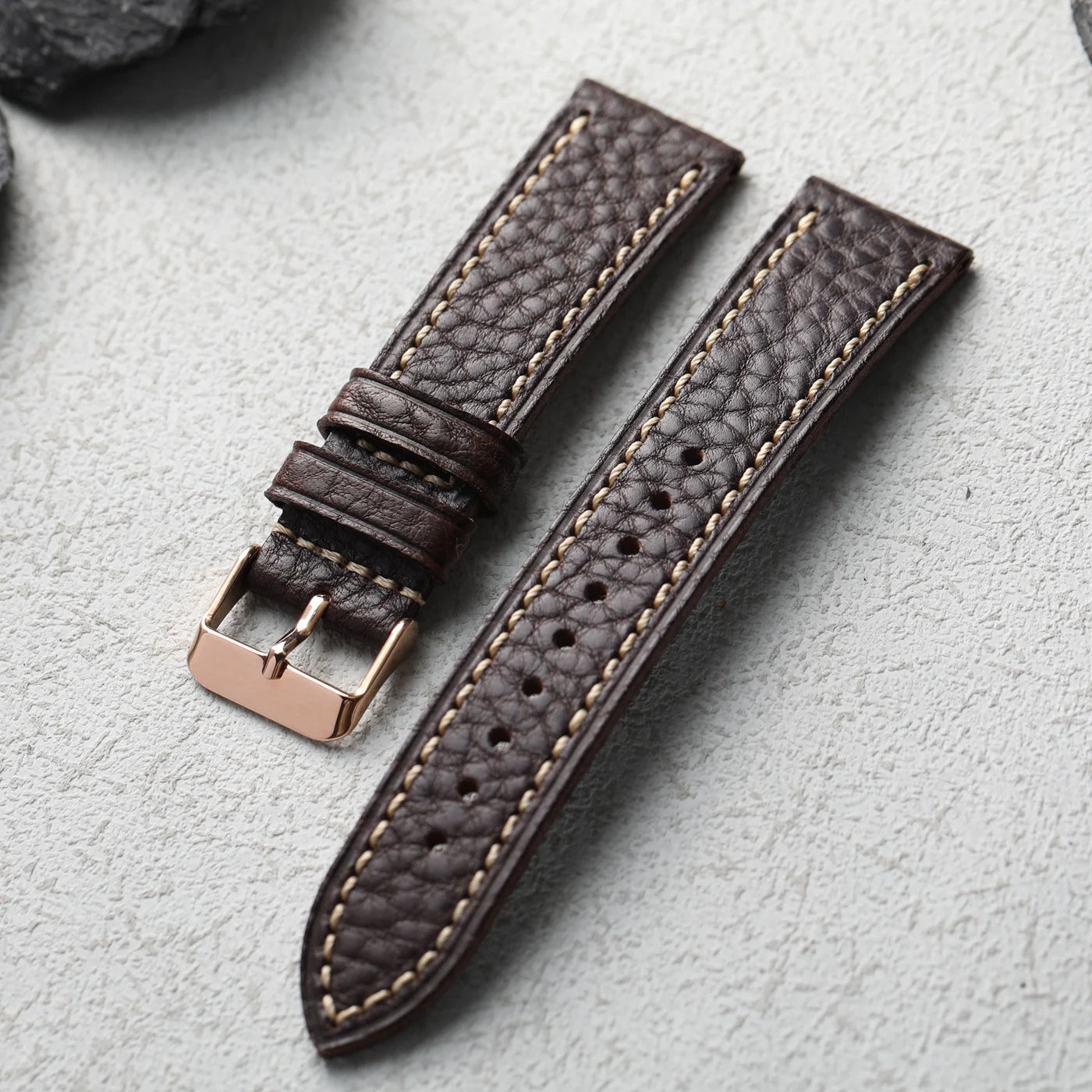 Cinturino in vera pelle italiana MBOX fatto a mano, cinturino da uomo in vera pelle marrone nera morbida non laminata da 18 20 22MM, cinturino per orologio in stile retrò