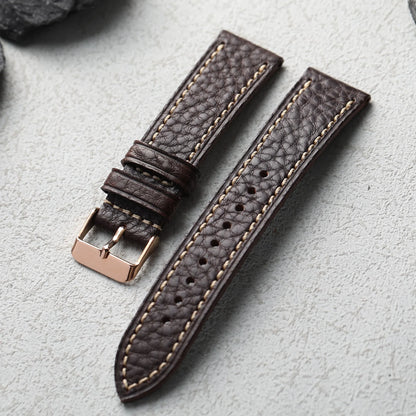 Cinturino in vera pelle italiana MBOX fatto a mano, cinturino da uomo in vera pelle marrone nera morbida non laminata da 18 20 22MM, cinturino per orologio in stile retrò