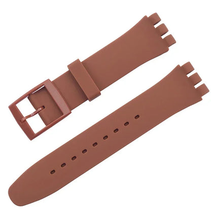 Cinturino per orologio in silicone impermeabile per Swatch, in gomma morbida, da uomo e da donna, cinturino di ricambio da 16/17/19/20 mm, accessori