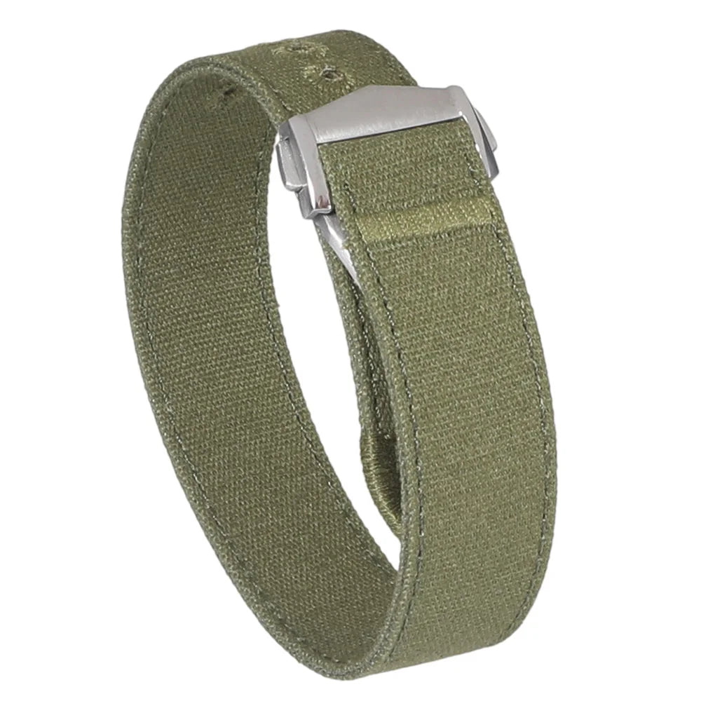 Bracelet de montre en nylon premium avec fermoir déployant 20mm 22mm, bracelet de montre en toile brodée avec trou, boucle pliante pour Omega