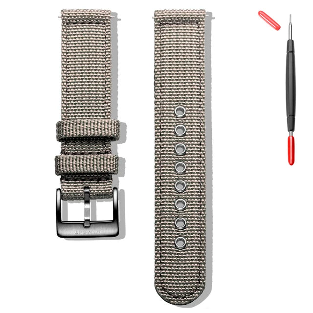 Hemsut - Breathable Waterproof Military Watch Straps, Nylon Watch Bands, Quick Release Movement, High Quality, 18mm, 20mm, 22mm, 24mm