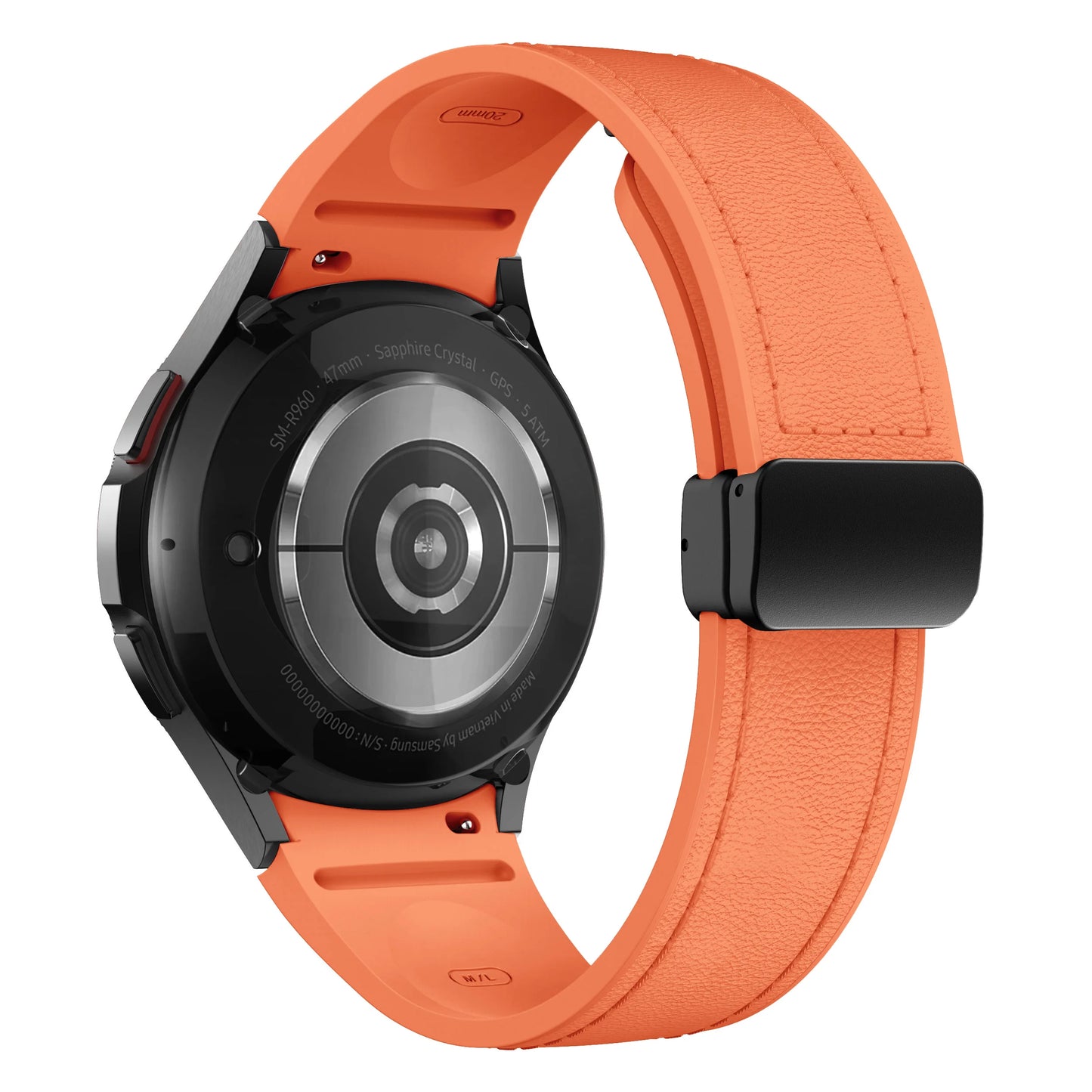 Bracelet en cuir véritable + silicone pour Samsung Galaxy Watch 6 5 7 44mm 40mm 20, Galaxy Watch 6 4 Classic 47mm 46mm 43mm 42mm