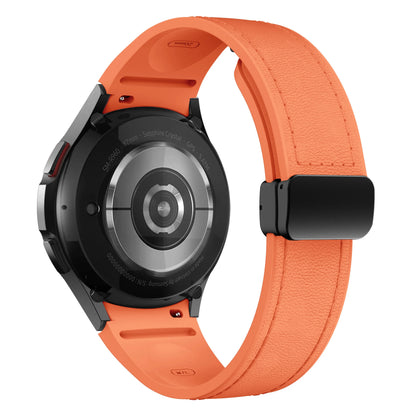 Bracelet en cuir véritable + silicone pour Samsung Galaxy Watch 6 5 7 44mm 40mm 20, Galaxy Watch 6 4 Classic 47mm 46mm 43mm 42mm