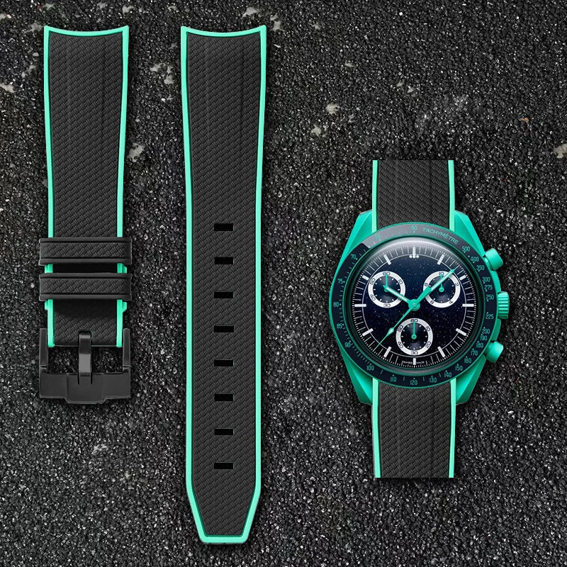 Cinturino per orologio da 20 mm per Omega x Swatch MoonSwatch - Gomma / Curvo / Sgancio rapido - 1 pezzo