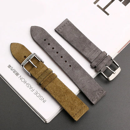 Cinturino in vera pelle per orologio Tissot SeAT M, camoscio amichevole, cinturino per orologio Citizen, cinturino morbido, verde, nero, marrone, grigio, 16mm, 18mm, 20mm, 22mm