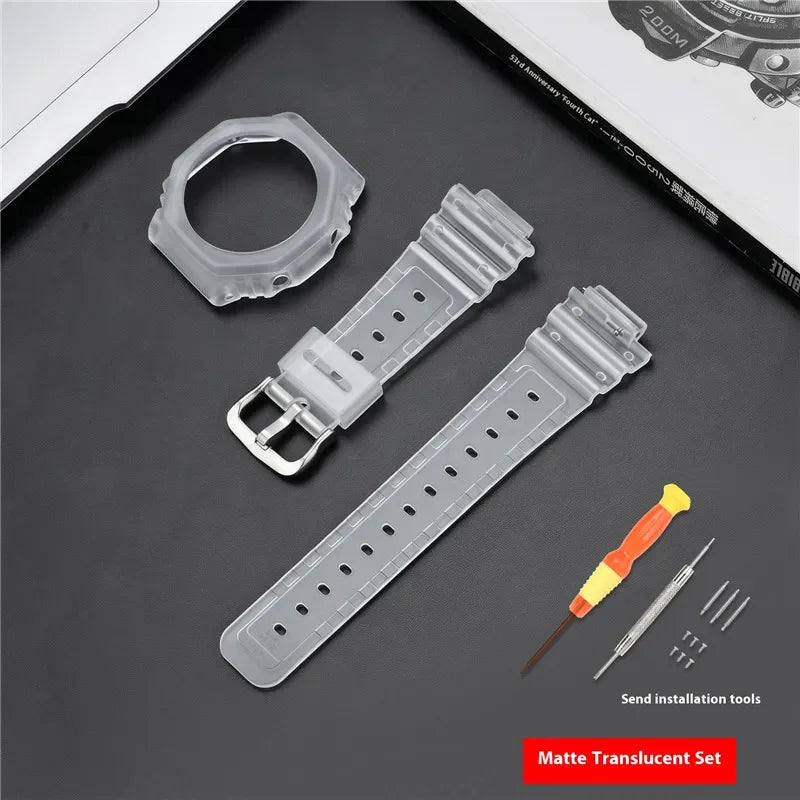 Bracelet de montre en résine pour Casio G-SHOCK GA-2100 GA-2110, Kit de modification de bracelet de montre en caoutchouc étanche pour hommes, avec outils