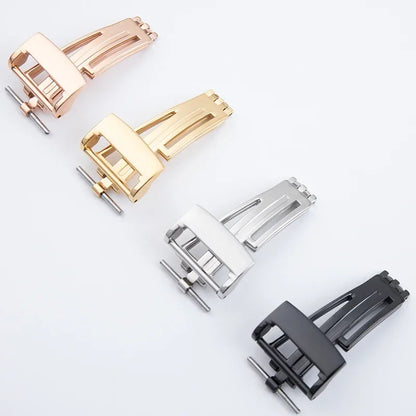 Cinturino per orologio in gomma morbida, 26mm, per cinturino AP, per Audemars Piguet, 15400, 15500, 26331, fibbia deployante a farfalla