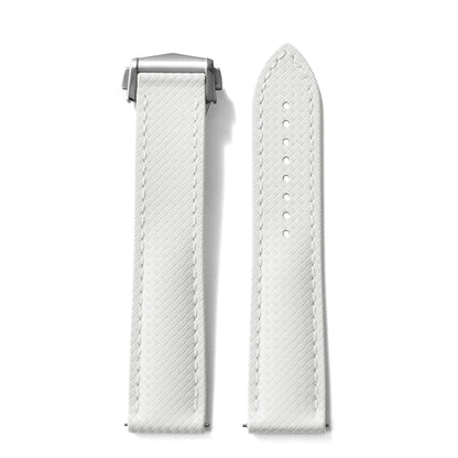 Nuovo cinturino per orologio a sgancio rapido Tropical Waffle CTS bianco FKM da 20 mm e cinturino per orologio subacqueo in gomma fluorocarbonica tradizionale da 22 mm