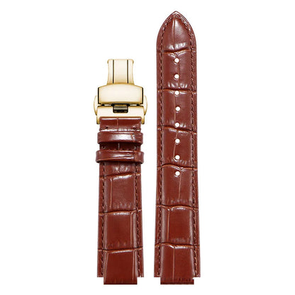Convex leather watch strap for Ulysse Nardin MARINE 6300 263 6319, men's and women's strap, 24x12MM 26x12MM, blue strap accessory