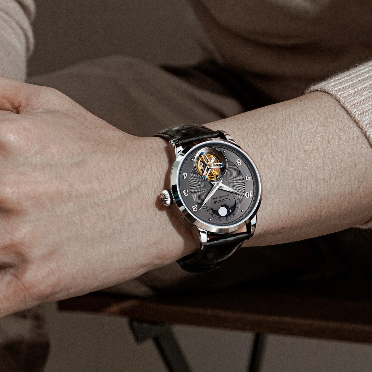 Orologio automatico da uomo Sugess Tourbillon S429